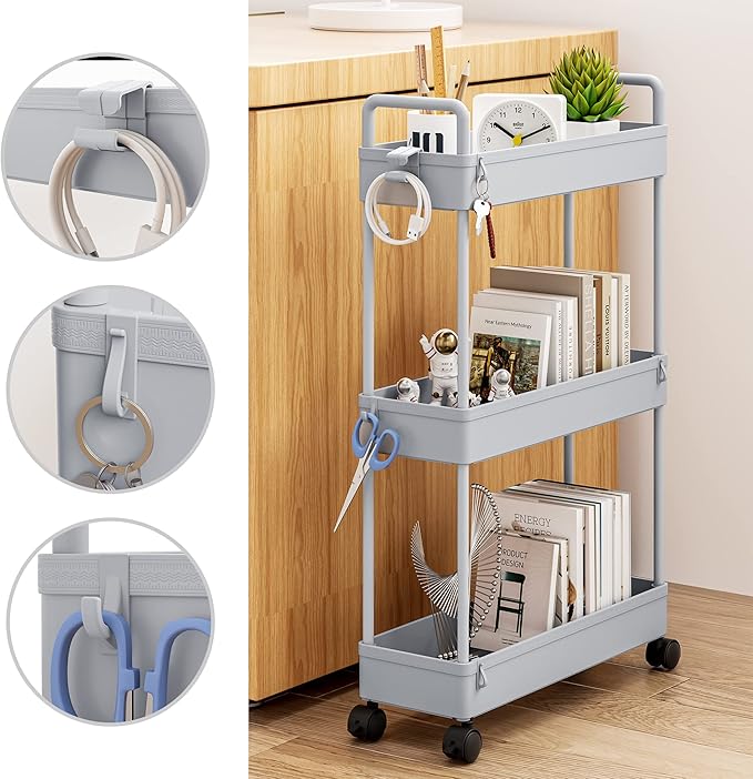 SOLEJAZZ Slim Rolling Storage Cart - Image 3