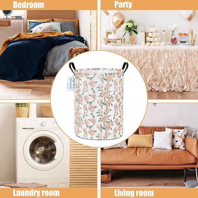 LANGYASHAN Laundry Basket Canvas Fabric Collapsible Organizer Basket - Image 3