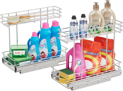 Under Sink Organizer 2 Packs, Pull Out Cabinet Organizer 2 Tier, Under Sink by STORKING