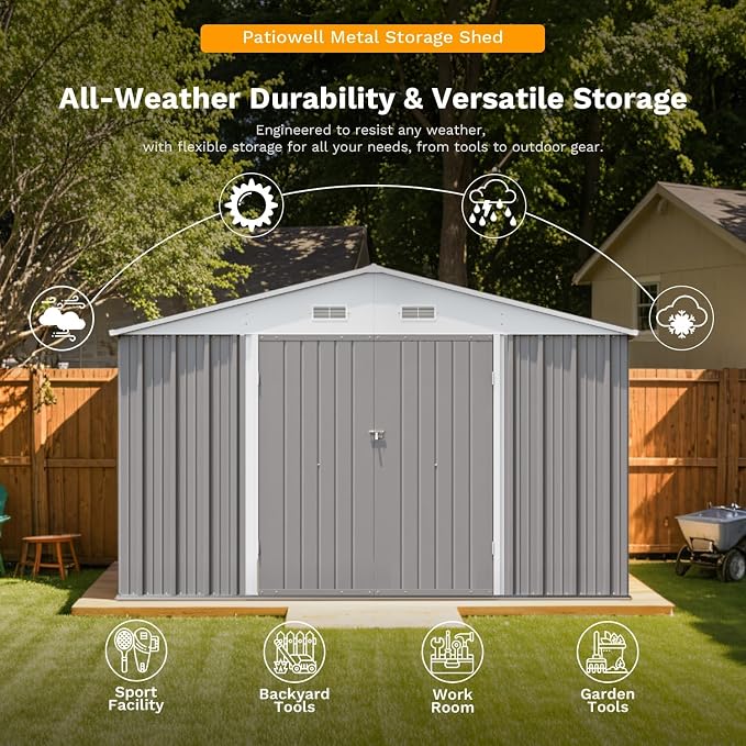 Patiowell 10 x 12 FT Outdoor Storage Shed - Image 5