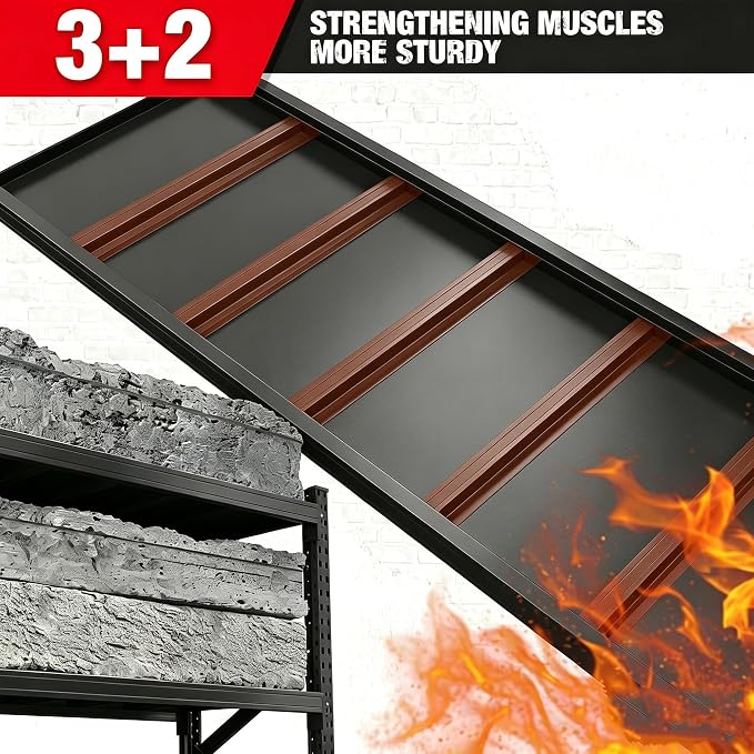67” W Storage Shelves Heavy Duty 5000Lbs Adjustable Metal Garage Shelving Unit - Image 5