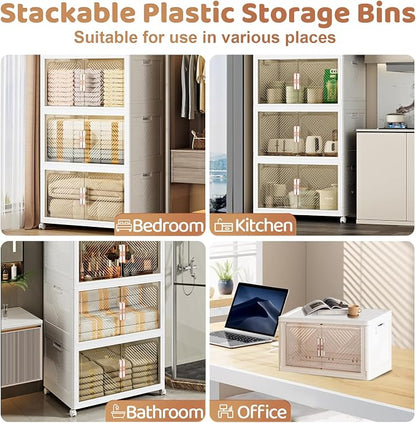 Storage Bins with Lid 120QT, Stackable Storage Containers with Wheels and - Image 5