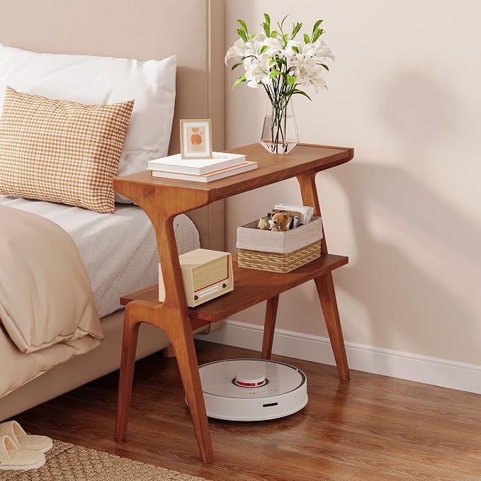 Solid Wood End Table, 2-Tier Side Table - Image 7