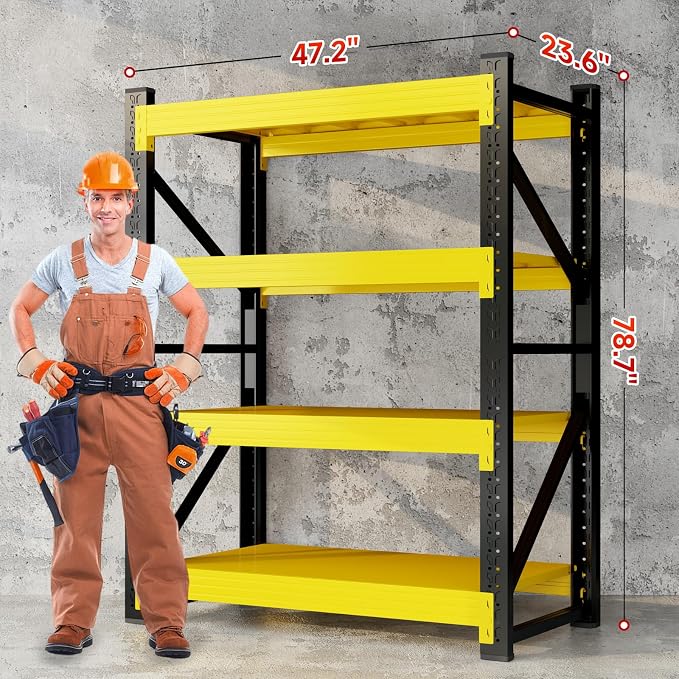 4000LBS Garage Storage Shelves, 4 Tier Metal Utitly Shelves Industrial Shelving - Image 3