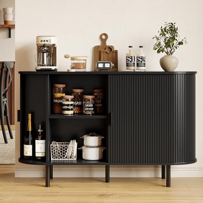Buffet Sideboard Cabinet with Storage, Modern Accent Coffee Bar Console Table - Image 3