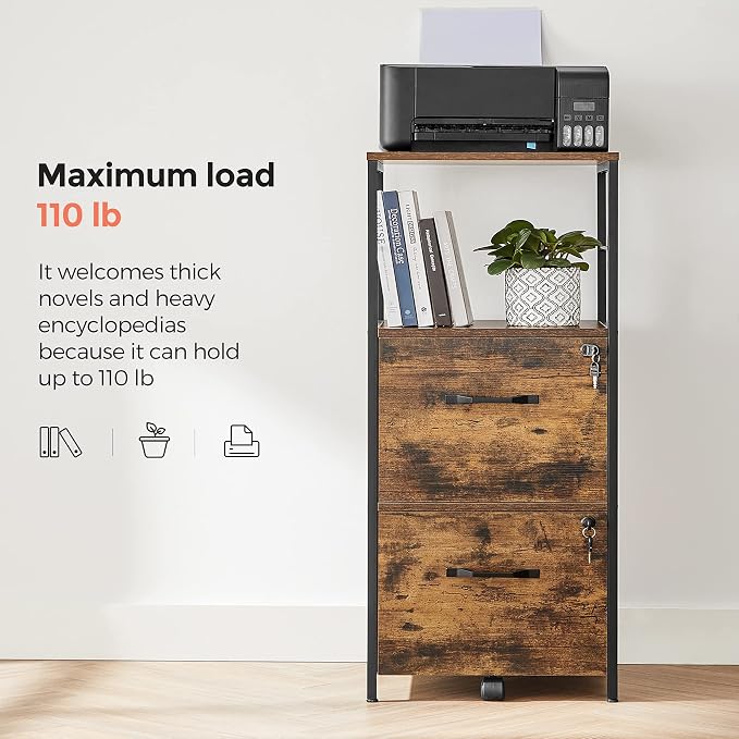 VASAGLE File Cabinet for Home Office, 2-Drawer Filing Cabinet - Image 8