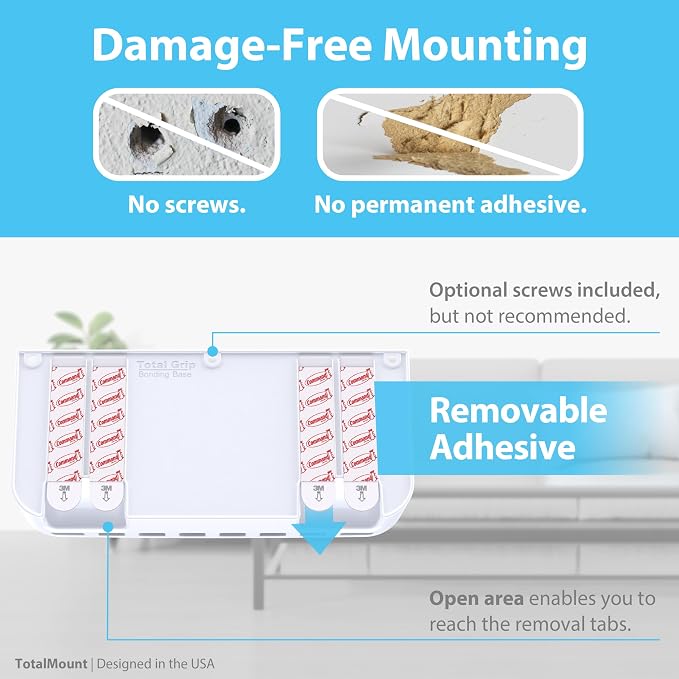 TotalMount Hole-Free Remote Holder – Eliminates Need to Drill Holes in Your Wall - Image 4