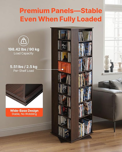 VEVOR Media Storage Cabinet, CD Rack Tower, 34 Compartments Rotating Media - Image 5