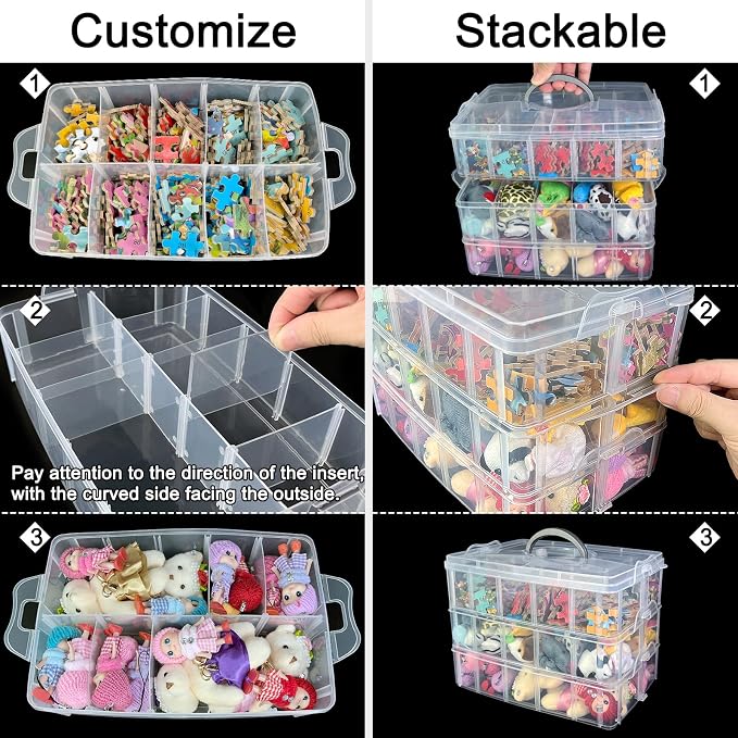 Guyuyii 3-Tier Stackable Bead Organizer - Image 3