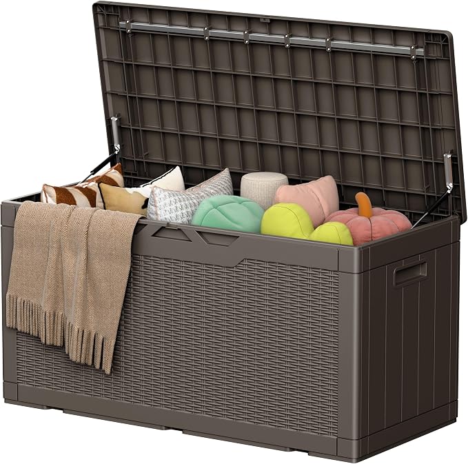 105 Gallon Deck Box Outdoor Indoor Waterproof Storage Box by Acurax