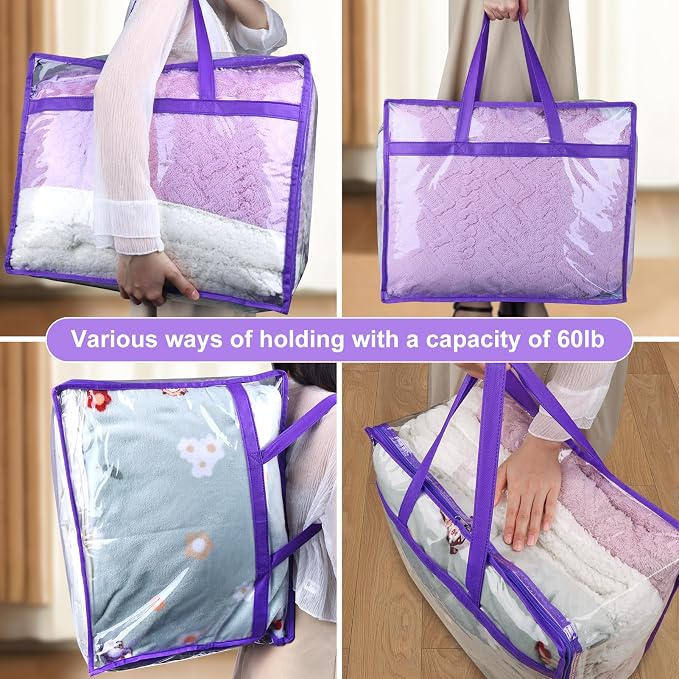 2 Pack Clear Zippered Storage Bags - Image 7