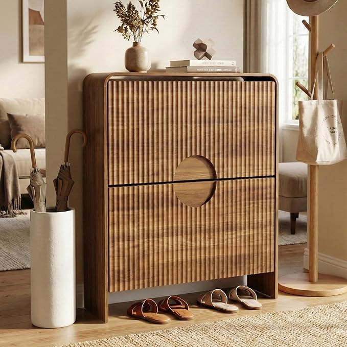 Slim Shoe Storage Cabinet for Entryway, Narrow Shoe Cabinet by zofiauai