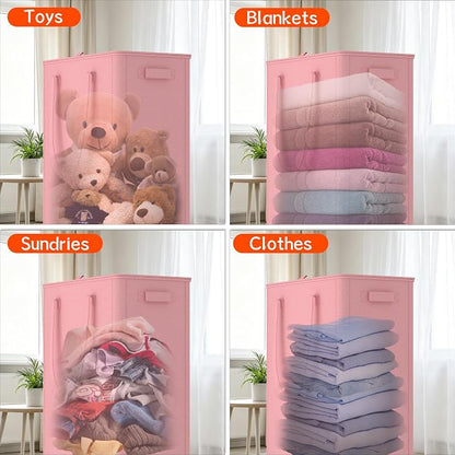 Slim Laundry Hamper with Wheels, 15 Gal Rolling Laundry Basket with lid and - Image 6
