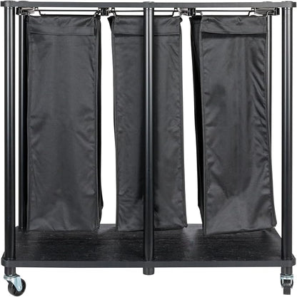 Household Essentials 3-Bag Laundry Sorter, Smooth Laminate Shelving, Sturdy - Image 7