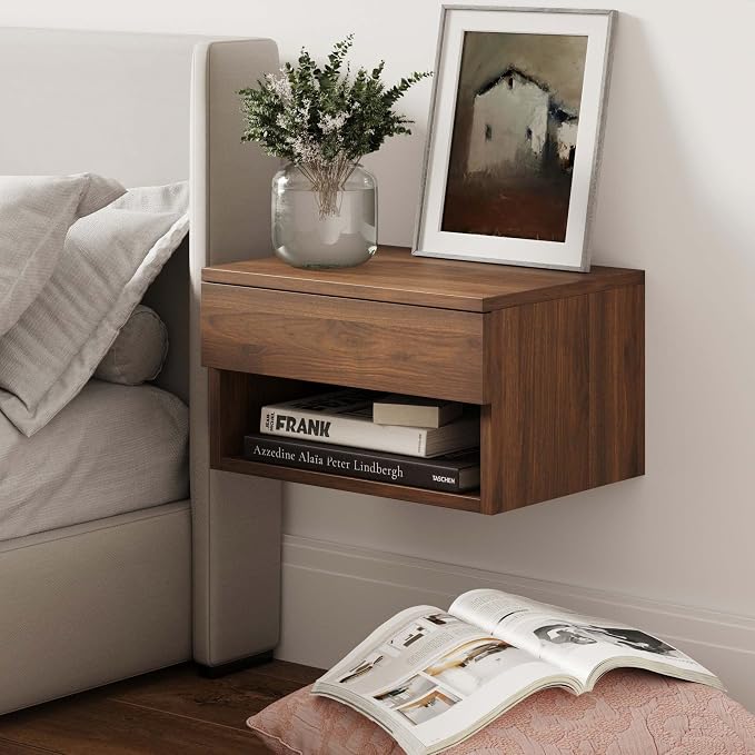 Nathan James Jackson Wall Mounted Floating Bedroom Nightstand by Unknown