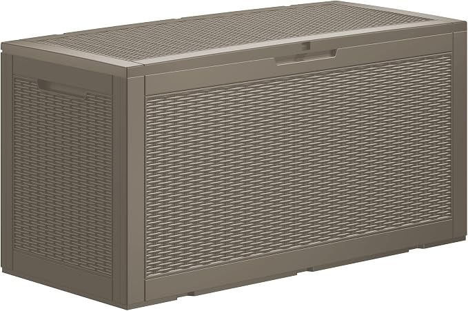100 Gallon Resin Deck Box, Waterproof Outdoor Storage Bin by Decksplore%E2%80%94BuiltforOutdoor