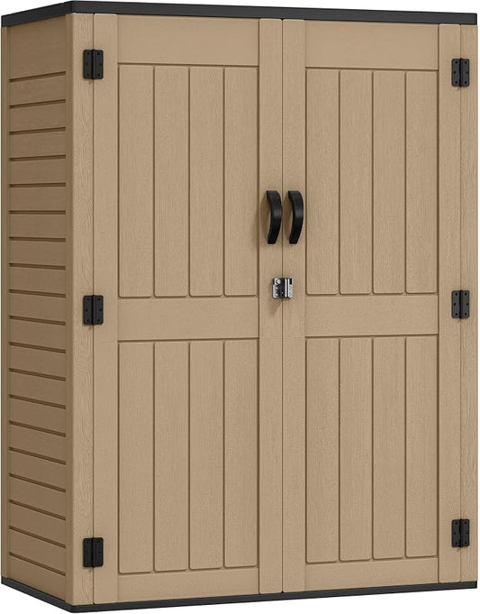YITAHOME 59 Cuft Outdoor Tall Storage Shed, Waterproof Vertical Resin Shed by YITAHOME