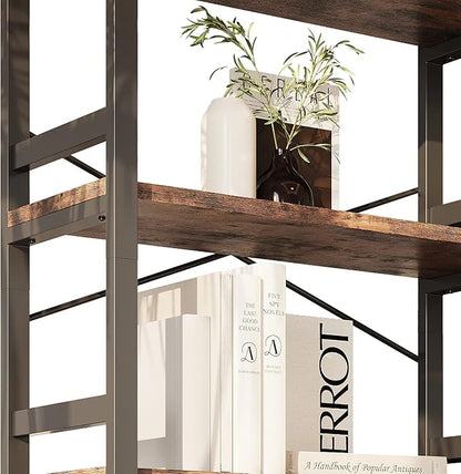 IRONCK Bookshelves and Bookcases, 31.5in Wide Shelf 5-Tier Ladder Shelf - Image 5