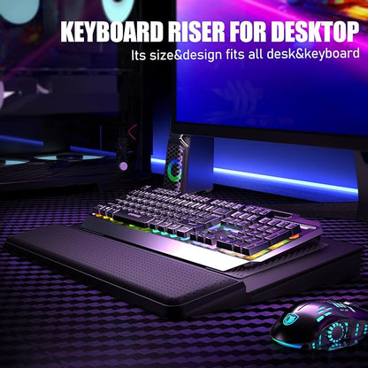 Computer Keyboard Stand with Wrist Rest & Storage Tray - Image 4
