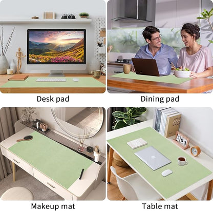 Bloss Green Desk Mat, Mouse Pad, Waterproof Leather Desk Pad, Desk Matt - Image 2