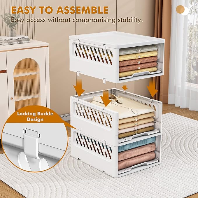 3 Pack Stackable Closet Storage Basket - Image 6