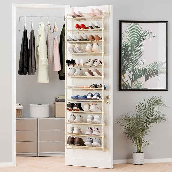 Whitmor 36 Pair Over The Door Shoe Organizer, 12 Tier Hanging Shoe Organizer by Whitmor