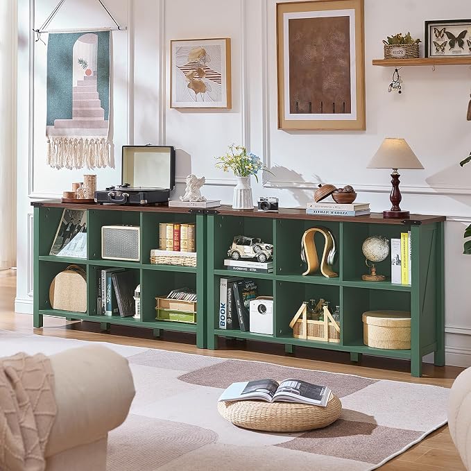 Joaxswe 6 Cube Storage Organizer, Farmhouse Green 47 Inch Wide Horizontal - Image 6