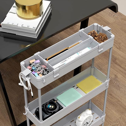 SPACELEAD Slim Storage Cart 4 Tier, Bathroom Organizer Rolling Utility - Image 2