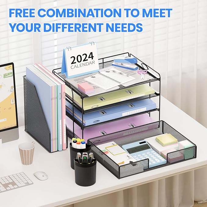OPNICE Desk Organizer, 4-Tier Desktop File Organizer - Image 3