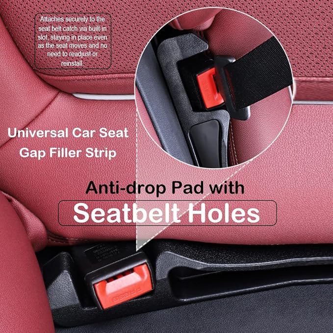 Car Seat Gap Filler 2 Pack, Auto Seat Side Gap Filler Organizer - Image 6