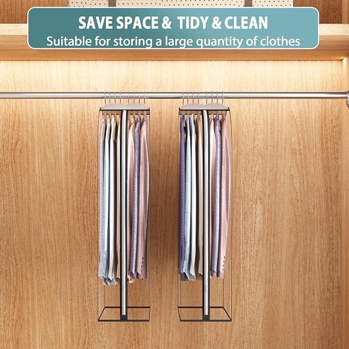 Liuoud Clear Garment Bags for Hanging Clothes10” Gusseted, Suit Bags for Closet - Image 6