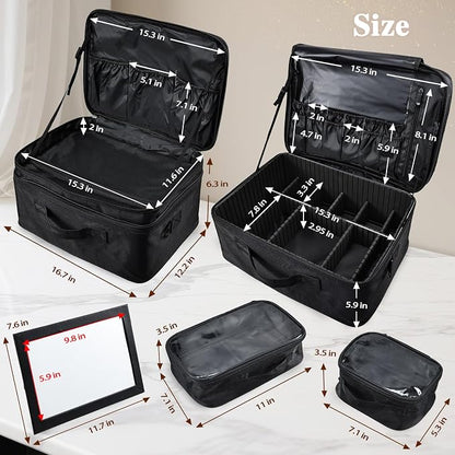 Adazzo Extra Large Makeup Case 8.5” Deep Professional Cosmetic Organizer Box - Image 7