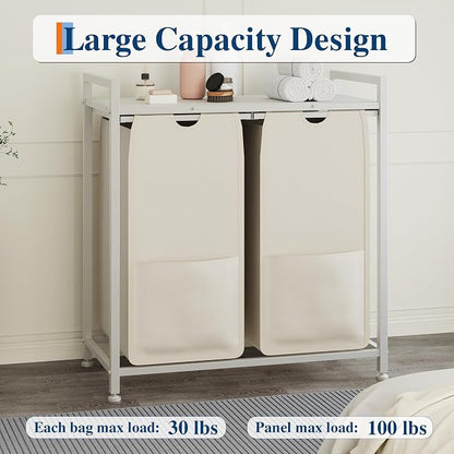 Garvee 97L Laundry Basket 2 Section, Laundry Hamper - Image 3