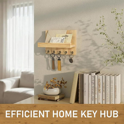 Rebee Vision Pine Wood Key Holder Wall Mount - Image 4