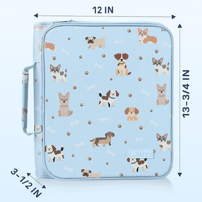 SUNEE Zippered Binder Bag with Handle, 2-Inch 3-Ring O-Ring, 500-Sheet Capacity - Image 6