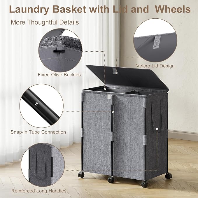 140L Double Laundry Hamper - Image 5