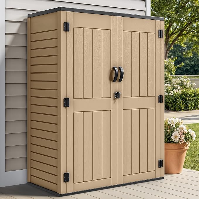 YITAHOME 59 Cuft Outdoor Tall Storage Shed, Waterproof Vertical Resin Shed - Image 2