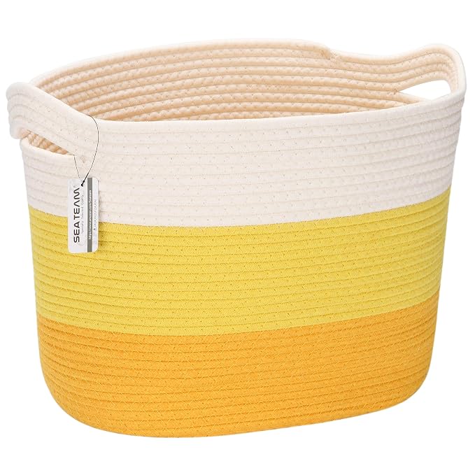 Sea Team Oval Large Cotton Rope Woven Storage Basket by SeaTeam