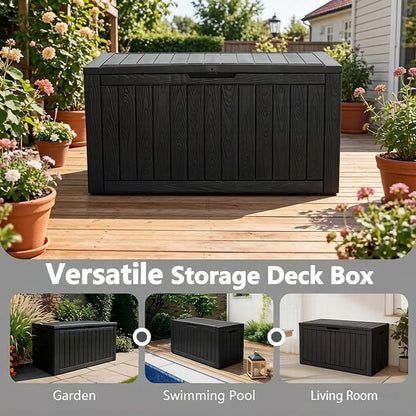 Outdoor Storage Box, 120 Gallon Resin Deck Boxes Outdoor Waterproof - Image 4
