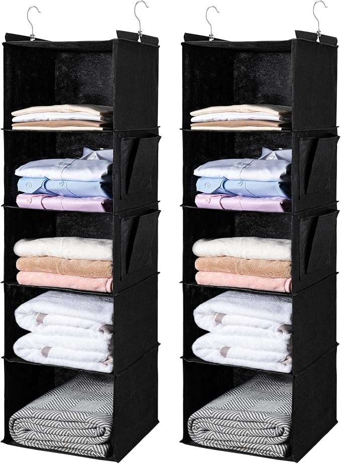 BOOMIBOO Hanging Closet Organize and Shelves，5-Hanging Shelf by BOOMIBOO
