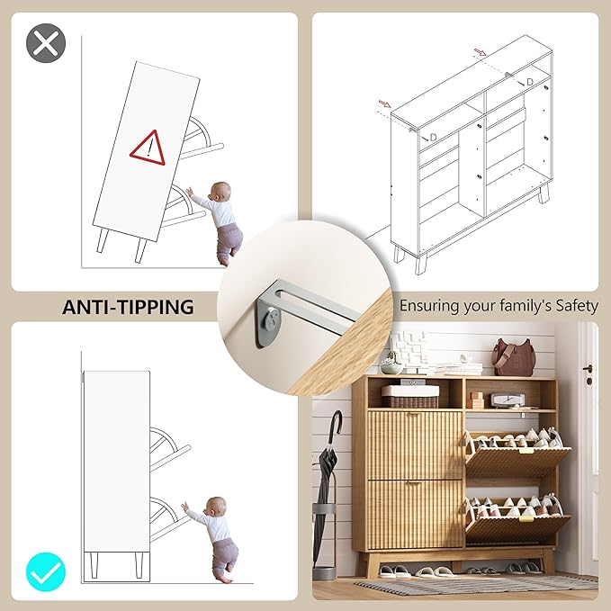 HUANLEGO Shoe Cabinet Storage for Entryway - Image 5