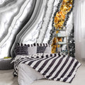 -Black and Gold Marbled Fabric Wallpaper Living Room Abstract Art Bedroom Bathroom Large Wall Mural- 137"x96"（ not Peel and Stick）
