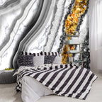 -Black and Gold Marbled Fabric Wallpaper Living Room Abstract Art Bedroom Bathroom Large Wall Mural- 137"x96"（ not Peel and Stick）