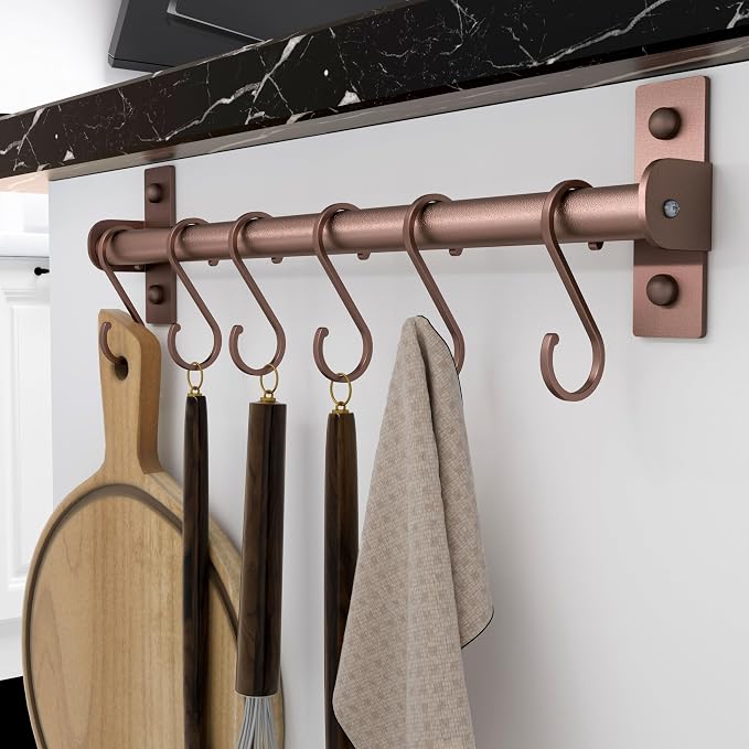 Dseap Kitchen Utensil Holder Hanger, Pot and Pan Rack Wall Mounted, Kitchen Rail - Image 2