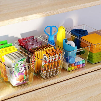 6 Pack Clear Pantry Organizer Bins, Fridge Organiser Set, Plastic Containers - Image 4