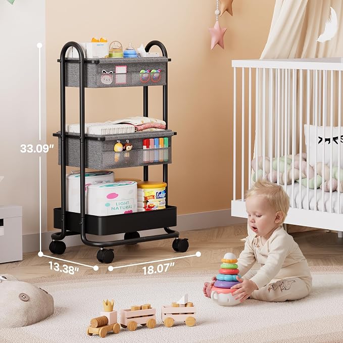 Modanais Baby Diaper Caddy Organizer Cart - Image 2
