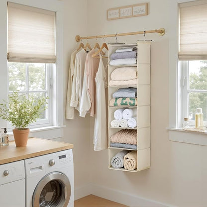 GRANNY SAYS 6 Shelf Hanging Closet Organizers and Storage, Collapsible Closet - Image 8