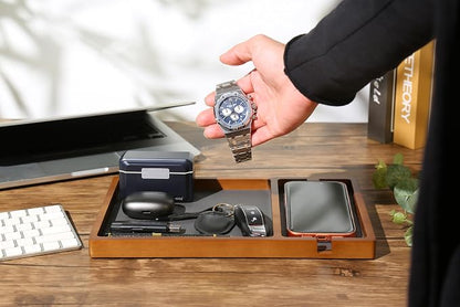 Shinpuru Wooden Valet Tray for Men, Nightstand Organizer - Image 8