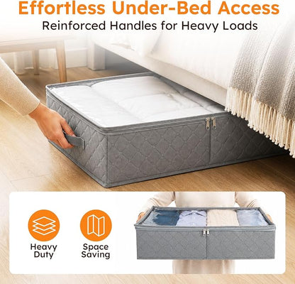 LotFancy Foldable Under Bed Storage Bags, Closet Organizers and Storage Bins - Image 4