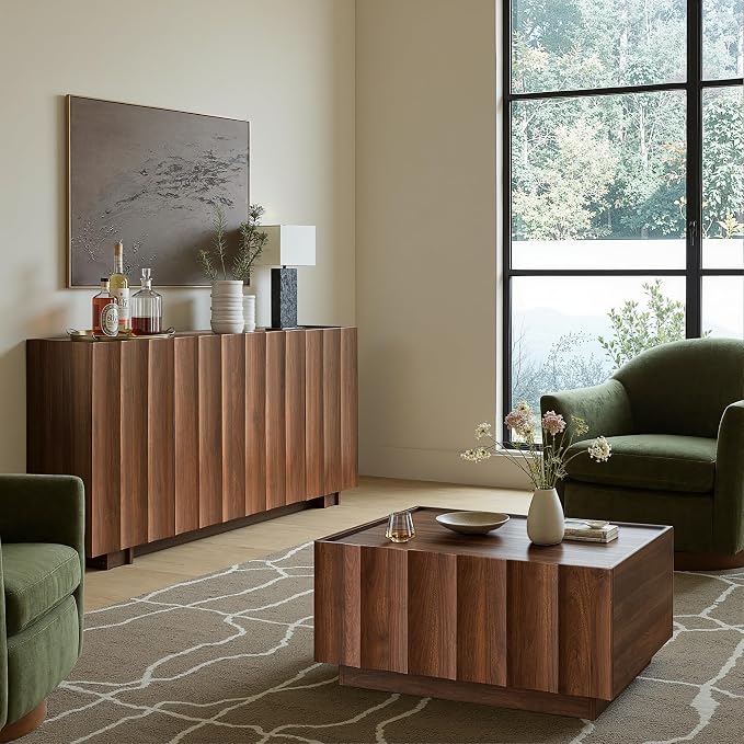win2win 61.7" Fluted Sideboard Buffet Cabinet - Image 8